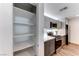 Bright and spacious kitchen pantry with white shelves at 247 Dougram Ave, Las Vegas, NV 89101