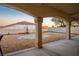 View of the backyard from the covered back patio of this single story home at 3146 Surf Spray St, Las Vegas, NV 89117