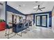 Kitchen with stainless steel appliances and blue cabinetry at 3757 Grand Viewpoint Ct, Las Vegas, NV 89147