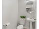 Clean and modern half bathroom with pedestal sink at 4793 Cannon Hill Ct, Las Vegas, NV 89130