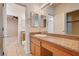 Bathroom featuring a granite countertop vanity and tile flooring at 85 Alerion St, Las Vegas, NV 89138