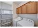 This laundry room is equipped with modern appliances and ample cabinet storage at 85 Alerion St, Las Vegas, NV 89138