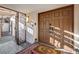 Elegant double door entryway with decorative gate, lantern sconce, and stylish welcome mat at , Las Vegas, NV 89109