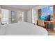 Bright bedroom with a workspace and luxurious ensuite bathroom at 135 E Harmon Ave # 2601&2603, Las Vegas, NV 89109