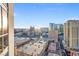 Breathtaking city view capturing iconic landmarks and urban scenery against a clear blue sky backdrop at 135 E Harmon Ave # 2601&2603, Las Vegas, NV 89109