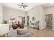 Bright living room with vaulted ceilings, modern furniture, and natural light at 2401 Rockford St, Las Vegas, NV 89134