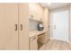 Mudroom with built-in storage and workspace, adjacent to the garage entry at 2401 Rockford St, Las Vegas, NV 89134