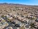 Overhead view of a neighborhood showcasing modern homes, landscaped yards, and convenient street access at 3025 Merlesco Ave, Henderson, NV 89044