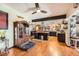 Well-lit kitchen features modern appliances, center island and hardwood floors at 3212 Sundown Dr, Las Vegas, NV 89169