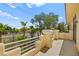 View from the balcony with mature trees and landscaping at 4200 Topsider St, Las Vegas, NV 89129