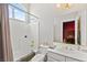 Bathroom featuring shower and a single sink vanity at 4200 Topsider St, Las Vegas, NV 89129