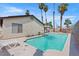 Inviting backyard with a pool and relaxing ambiance, surrounded by palm trees and greenery at 4716 Mountain Valley Rd, Las Vegas, NV 89121