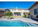 Inviting swimming pool with a spa and spacious backyard at 7435 Sun Summit Ct, Las Vegas, NV 89178