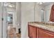 Bathroom featuring a vanity with granite countertop and neutral paint at 790 Tossa De Mar Ave, Henderson, NV 89002