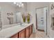 Well-lit bathroom featuring a vanity with a large mirror and decor at 790 Tossa De Mar Ave, Henderson, NV 89002