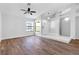 Living room with wood floors and raised entryway at 9101 Dolphin Cove Ct, Las Vegas, NV 89117