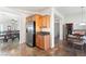 Open kitchen with stainless steel appliances and tile flooring that looks into dining and living areas at , Las Vegas, NV 89122