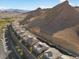 Scenic aerial shot of modern homes with gorgeous mountain views at 108 Kimberlite Dr, Henderson, NV 89011