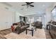 Bright living room featuring modern decor, open layout, and hardwood floors at 216 Copland Canyon Ave, Henderson, NV 89011