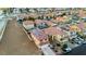 Aerial view of a residential neighborhood, highlighting well-maintained homes and community streets at 2737 Sunrise Day Ct, Las Vegas, NV 89142