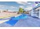 Outdoor pool featuring a separate spa area and covered patio area at 3826 S Torrey Pines Dr, Las Vegas, NV 89103