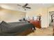 The spacious bedroom has neutral walls and features carpet flooring at 5329 Fireside Ranch Ave, Las Vegas, NV 89131