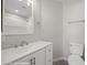 Bathroom featuring a white vanity, dual sinks and shower/tub combination at 700 Aztec Cir # 2E, Mesquite, NV 89027