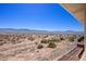 A view of desert landscape from the balcony with shrubs and mountains in the background at 700 Aztec Cir # 2E, Mesquite, NV 89027