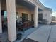 Entertain on this covered patio that includes a ceiling fan and bbq grill at 7076 Oakleigh Dr, Las Vegas, NV 89110