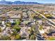 Residential aerial view of a neighborhood with mountain views in the background at 8875 Steven Chase Ct, Las Vegas, NV 89149