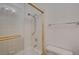 Bathroom with shower and tub, tiled walls at 1800 Edmond St # 252, Las Vegas, NV 89146