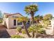 Inviting backyard with mature palm trees and desert landscaping at 2192 Tiger Links Dr, Henderson, NV 89012