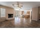 Open-concept living area seamlessly connects the living room, dining area, and kitchen at 2244 Brighton Shore St, Las Vegas, NV 89128