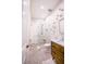 Modern bathroom featuring a glass-enclosed shower, decorative tile, and wood vanity at 2793 Red Arrow Dr, Las Vegas, NV 89135