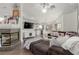 Inviting living space with a fireplace, modern decor, and an open floor plan at 286 Fairmeadow St, Henderson, NV 89012