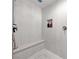 Clean shower with built-in seat and tiled walls at 6101 Cavalry Trl, Pahrump, NV 89060