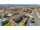 Aerial view highlighting the property's outdoor entertaining area with a pool and patio at 3491 Argiento Ave, Henderson, NV 89044