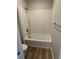 Clean bathroom features a white shower-tub, shower bar, and stainless steel fixtures at 7199 Twilight Rider Ct, Las Vegas, NV 89118