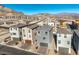 Aerial view of a residential area showing modern home exteriors and community layout at 11576 Ashy Storm Ave, Las Vegas, NV 89138