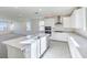 Modern kitchen with white cabinets, island, and stainless steel appliances at 11576 Ashy Storm Ave, Las Vegas, NV 89138