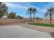 Spacious backyard featuring a concrete patio and mature palm trees at 1534 Waterford Falls Ave, Las Vegas, NV 89123