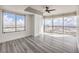Light-filled bedroom with views and modern ceiling fan at 200 W Sahara Ave # 2108, Las Vegas, NV 89102