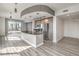Contemporary kitchen with stainless steel appliances, island with sink, and scenic city views at 200 W Sahara Ave # 2108, Las Vegas, NV 89102