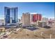 A city view of the Las Vegas strip showcases major casinos and hotels against a clear blue sky at 200 W Sahara Ave # 2108, Las Vegas, NV 89102