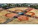 Overhead view of baseball fields with well-maintained diamonds and green turf at 3716 N Torrey Pines Dr, Las Vegas, NV 89108