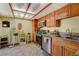 Galley kitchen with stainless steel appliances at 2367 Pickwick Dr, Henderson, NV 89014