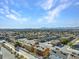An aerial view shows rooftops and streetscapes of an expansive residential community under a sunny sky at 4260 Vornsand Dr, Las Vegas, NV 89115