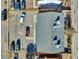 An aerial view shows the rooftop and parking area of this multi-unit residence at 4260 Vornsand Dr, Las Vegas, NV 89115