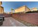 Exterior shot of backyard with brick walls at 58 Desert Castle Ct, Henderson, NV 89012