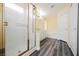Bathroom with glass-enclosed shower, soaking tub, and double sink vanity at 10448 Niagara Falls Ln, Las Vegas, NV 89144